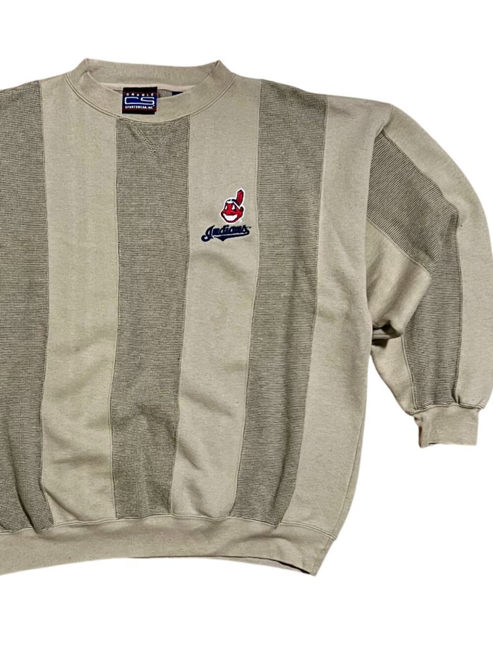 Cleveland Indians Vintage '96 Chief Wahoo Vintage Beige Sweatshirt, Men's XL